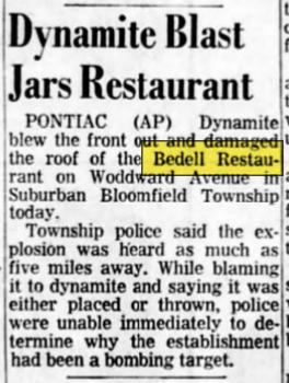 Bedells Restaurant (The Moose Preserve) - Oct 1963 Dynamite Blast (newer photo)